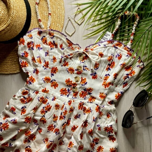 Urban Outfitters Pants - WOMEN: FLORAL SUMMER ROMPER